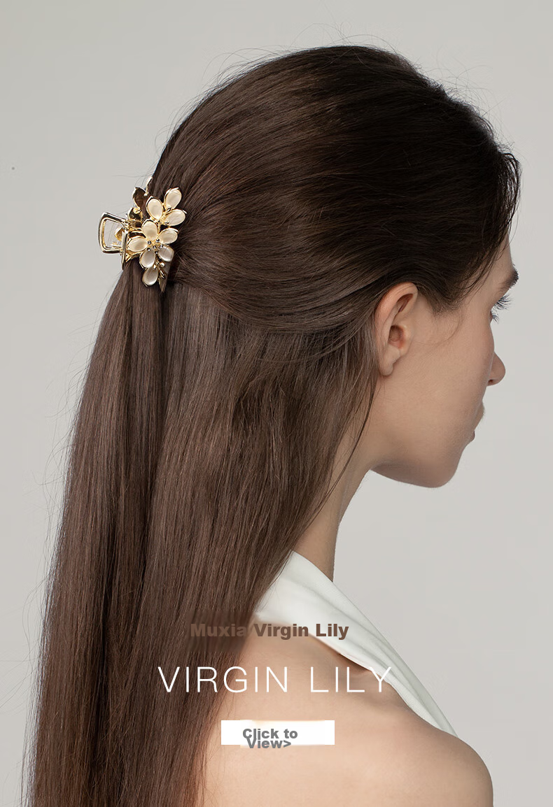Cercoo Lily Madonna Series Small Shark Claw Clip Bun Hair Accessory for Thick Hair, Mid-Autumn Festival Gift 2