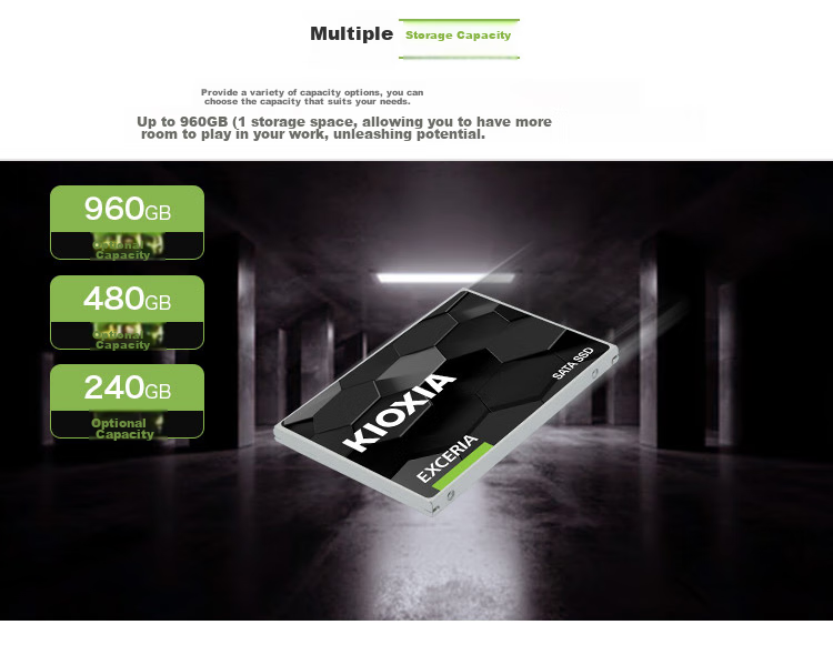 Kioxia 960GB SSD Solid State Drive, SATA Interface, EXCERIA SATA TC10 Series 6