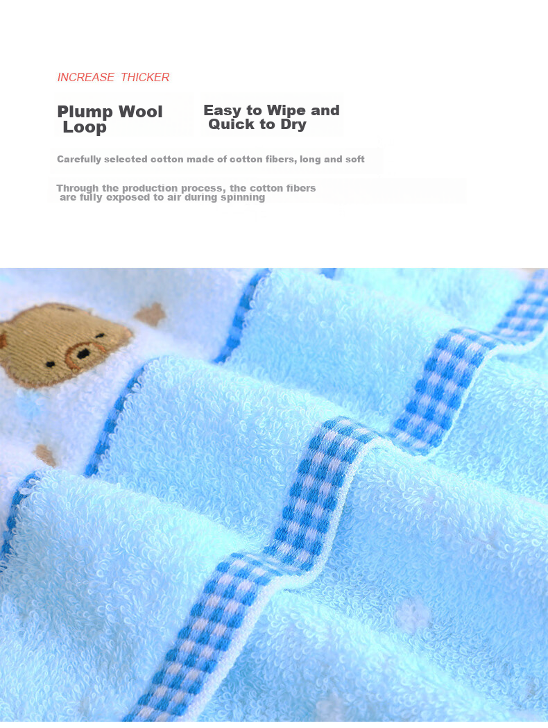 KING SHORE Towels, 3A Antibacterial Pure Cotton Sports Hand Towel, Hanging Towel, Large Square Towel, 4 Pieces, with Hanging Rope, 4-Piece Set 8