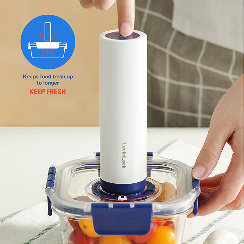 LOCK&LOCK Food Storage Container with Electric Vacuum Pump, TOPCLASS Heat-Resistant Lunch Box, Kitchen Sealed Storage Organizer EJV114
