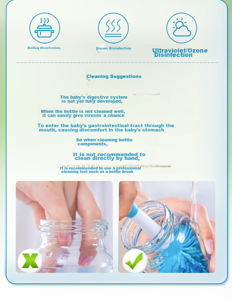Bulangboshi PP Baby Bottle, Newborn Anti-Colic Bottle, 0-6 Months Growth Bottle, Wide Neck Bottle, 7-Piece Gift Box Set 15