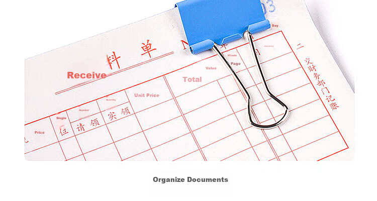 DiLe Premium Series, 24 Pieces of 41mm Black Long Tail Binder Clips, Metal Document Clips, Swallow-Tail Clips, Iron Clips, Office Stationery, Large Size 2632 19