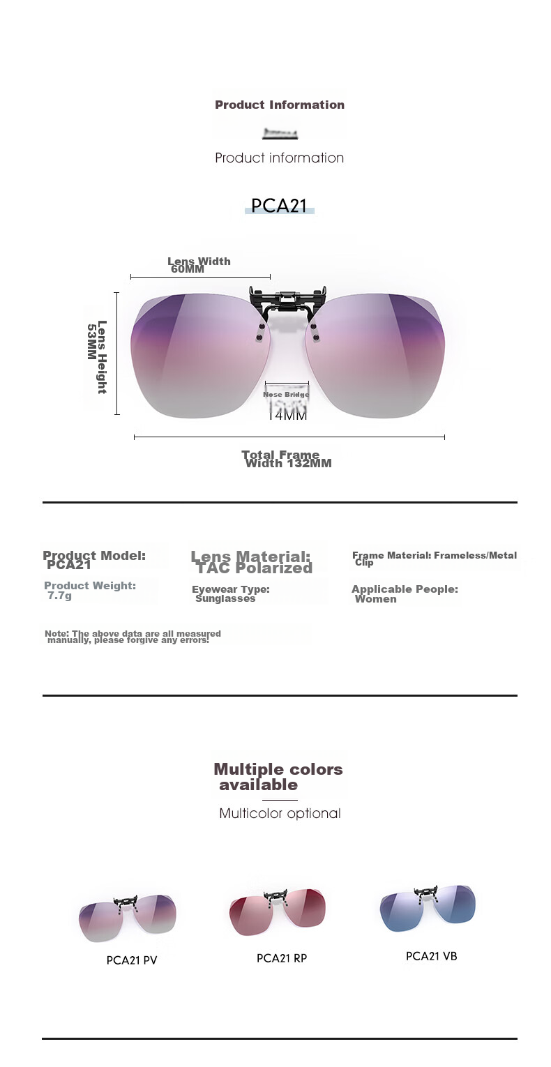 PARIM Nearsighted Sunglasses Clip-On for Women, Driving Polarized Lightweight Nearsighted Eyeglass Frame Sunglasses for Men, UV Protection Glasses 11