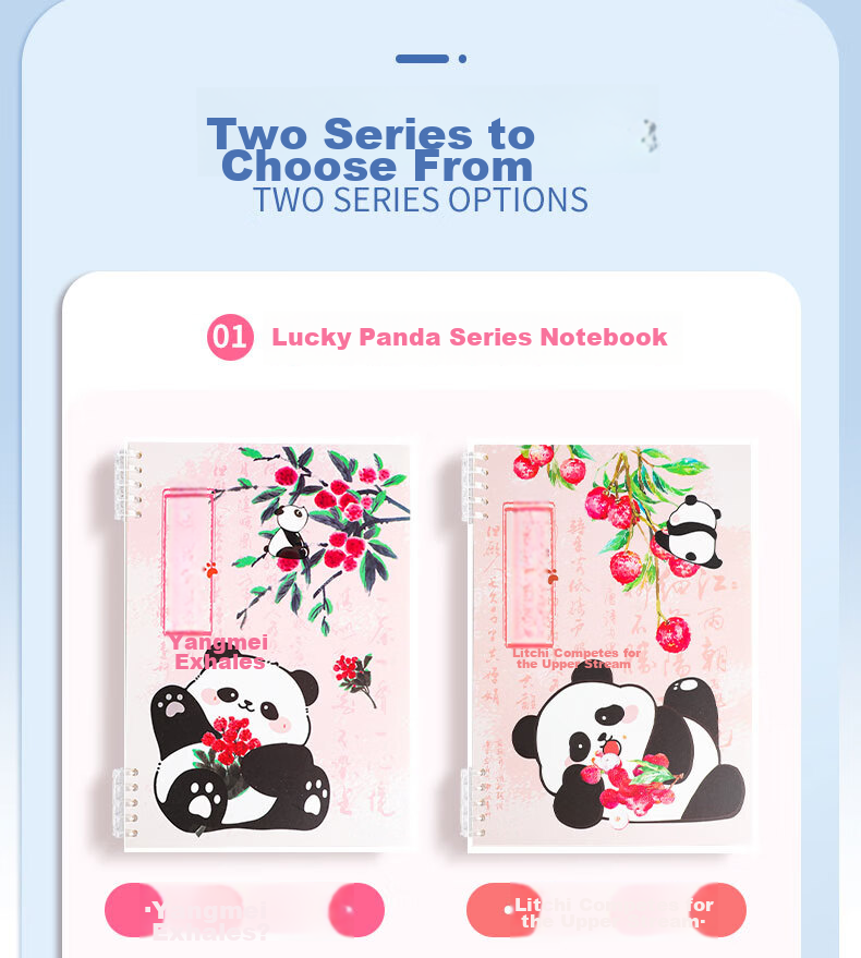 DiLe Comfortable Loose-Leaf Notebook with Detachable Rings, Spiral-Bound Draft Book B5 Blank Notebook for Middle And High School Students, 60 Sheets Per Book KB5-7026 Lucky Panda 4-Pack 3