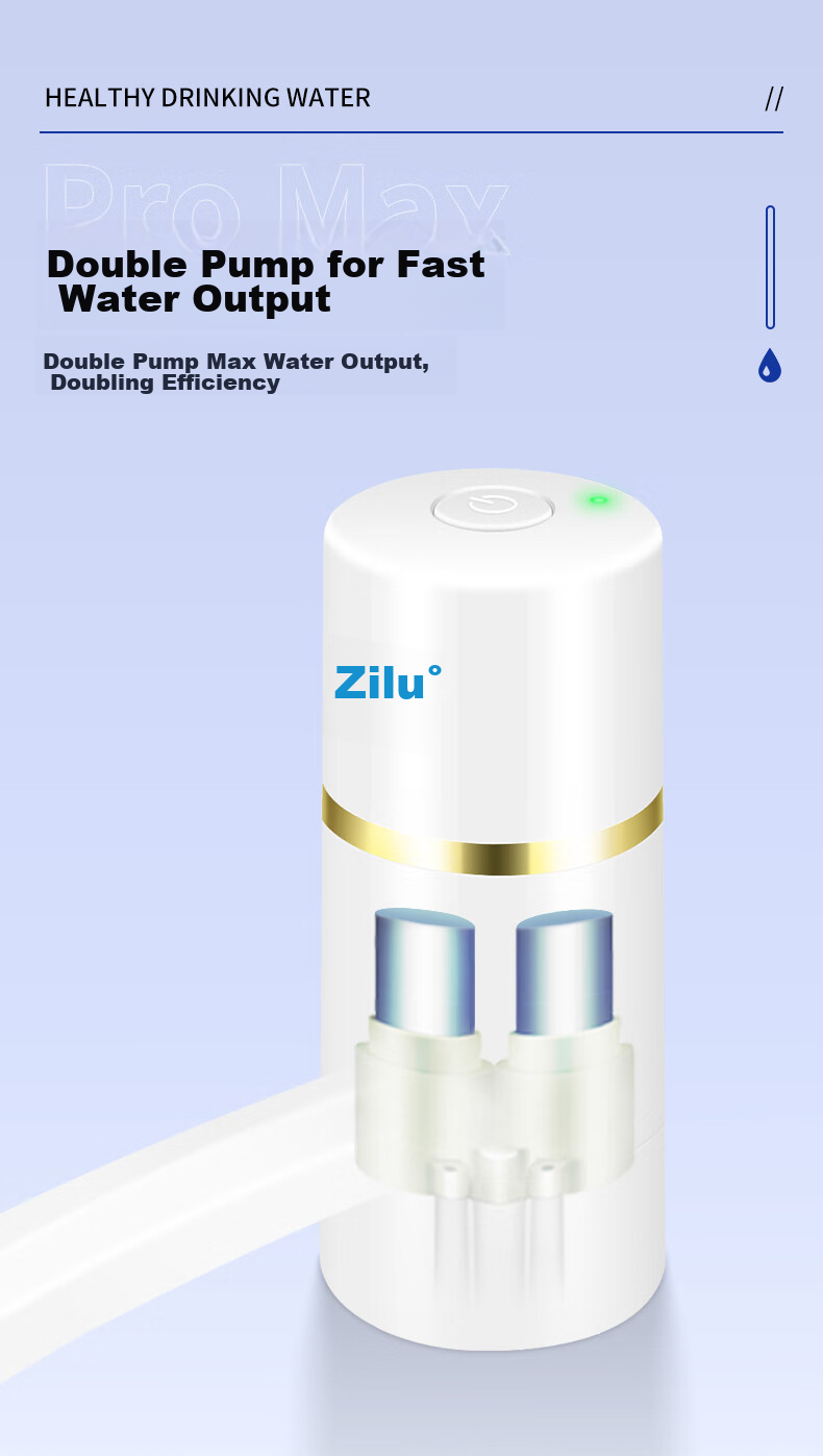 ZILU Electric Water Dispenser with Dual Pumps, Faster Water Flow, Long Spout, 2000mAh Extra Large Battery 3