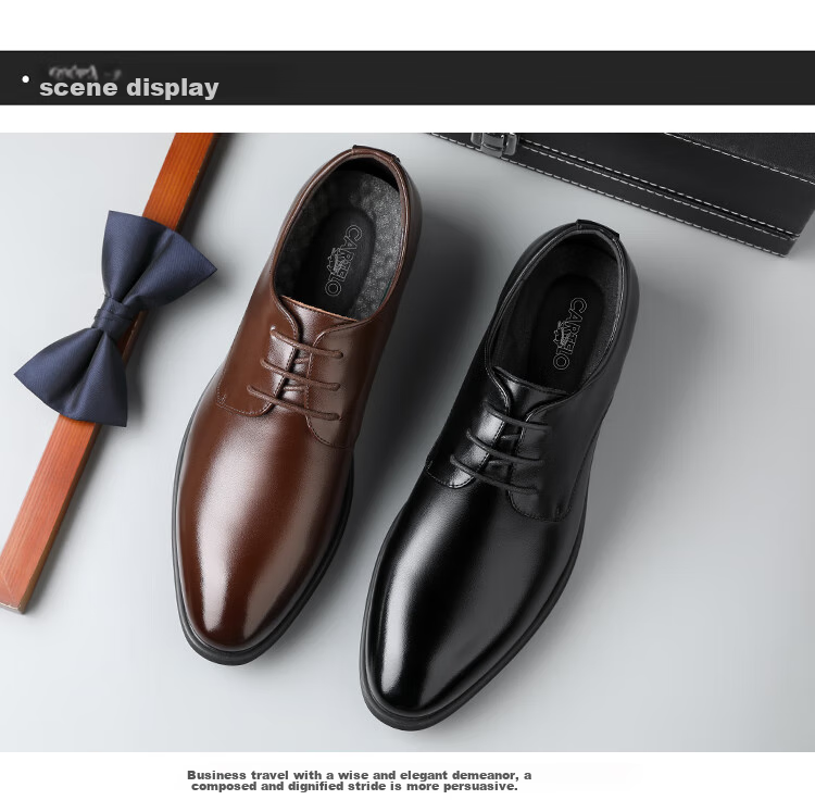 CARTELO Suede Leather Shoes for Men, Business Low-Top Formal Shoes, Men's Professional Office Leather Shoes 9273 Black Size 40 12