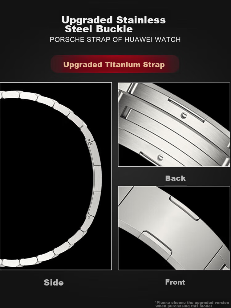 Watchbond Titanium Metal Strap Compatible with Huawei Watch Ultimate 2, GT7 Pro/6 Pro/Watch6/6 Pro/5/GT7/GT6/5/4, All-Titanium Metal Men's Watch Band 4