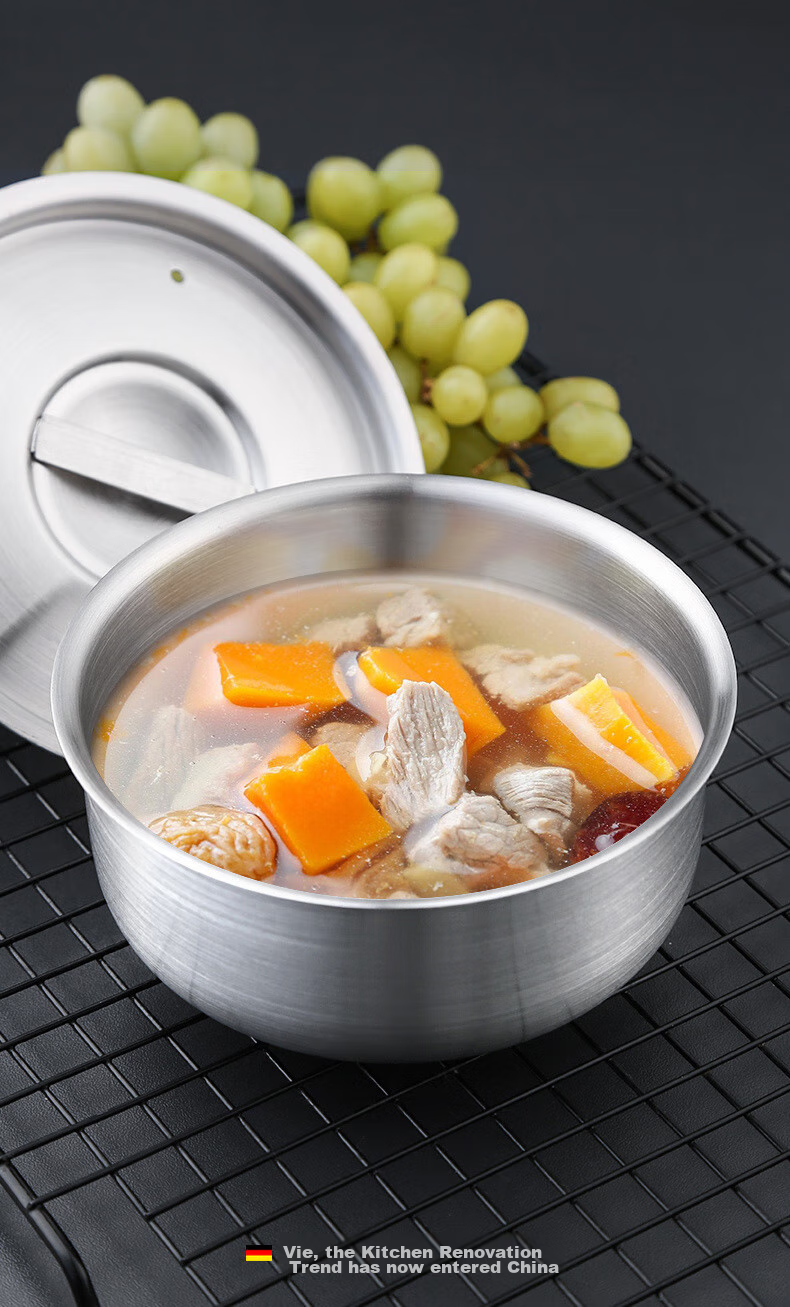 Newair Steamed Egg Bowl, 304 Stainless Steel Water Steaming Bowl for Egg Custard, with Lid, for Home Use, Baby Food Steamer, Baby Cooking Utensil 15