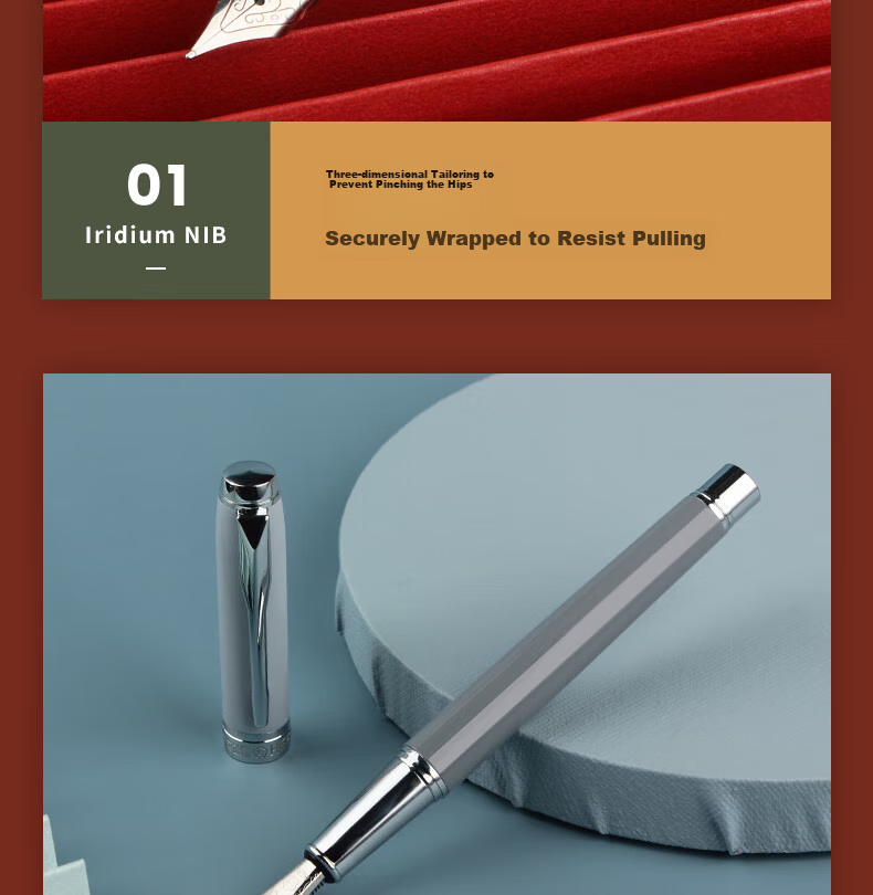 HERO Fountain Pen, Gift Box Morandi Contrasting Color Iridium Gold Fountain Pen, Business Office Neutral Signature Pen Ink Set, Twilight Green Glossy Finish 10