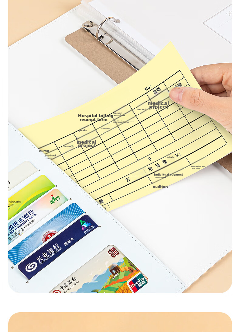Deli Pregnancy Check-Up Organizer, Prenatal Report Folder, Maternity Information Folder, Pregnancy Record Book, Loose-Leaf Notebook, Portable Ultrasound A4 Medical Examination Form, Blue PQ907-T 6
