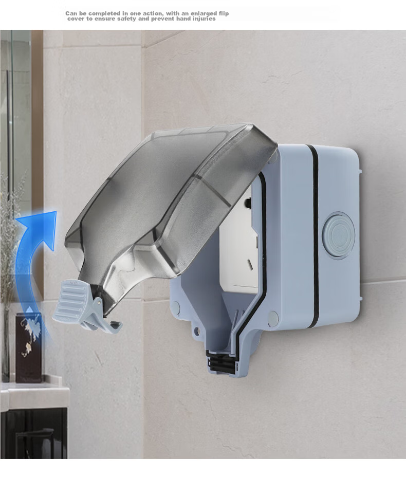 Xiya Waterproof Socket, Outdoor Bathroom, IP66 Waterproof And Dustproof, Heavy Rain-Resistant, Safety Protection, Three-Hole 16A High-Power Socket, Deepened Versio 10