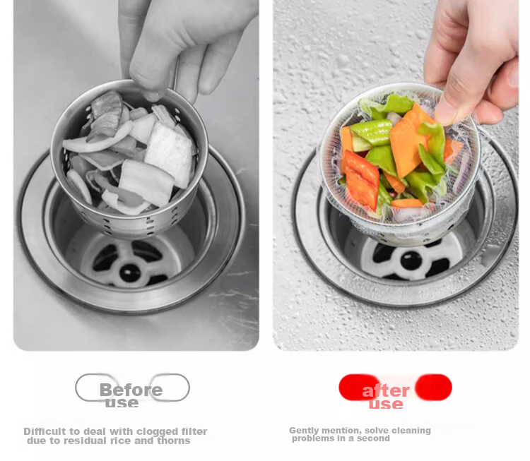 CHUSHE Sink Strainer, 300 Disposable Household Kitchen Sink Filter, Vegetable Washing Basin Anti-Clogging Mesh, Food Residue Draining Net 6