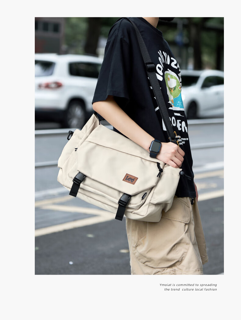 Lee Men's Crossbody Bag, New Large Capacity Shoulder Bag for Women, Casual Lightweight Messenger Bag, Commuter Bag for Going Out 10