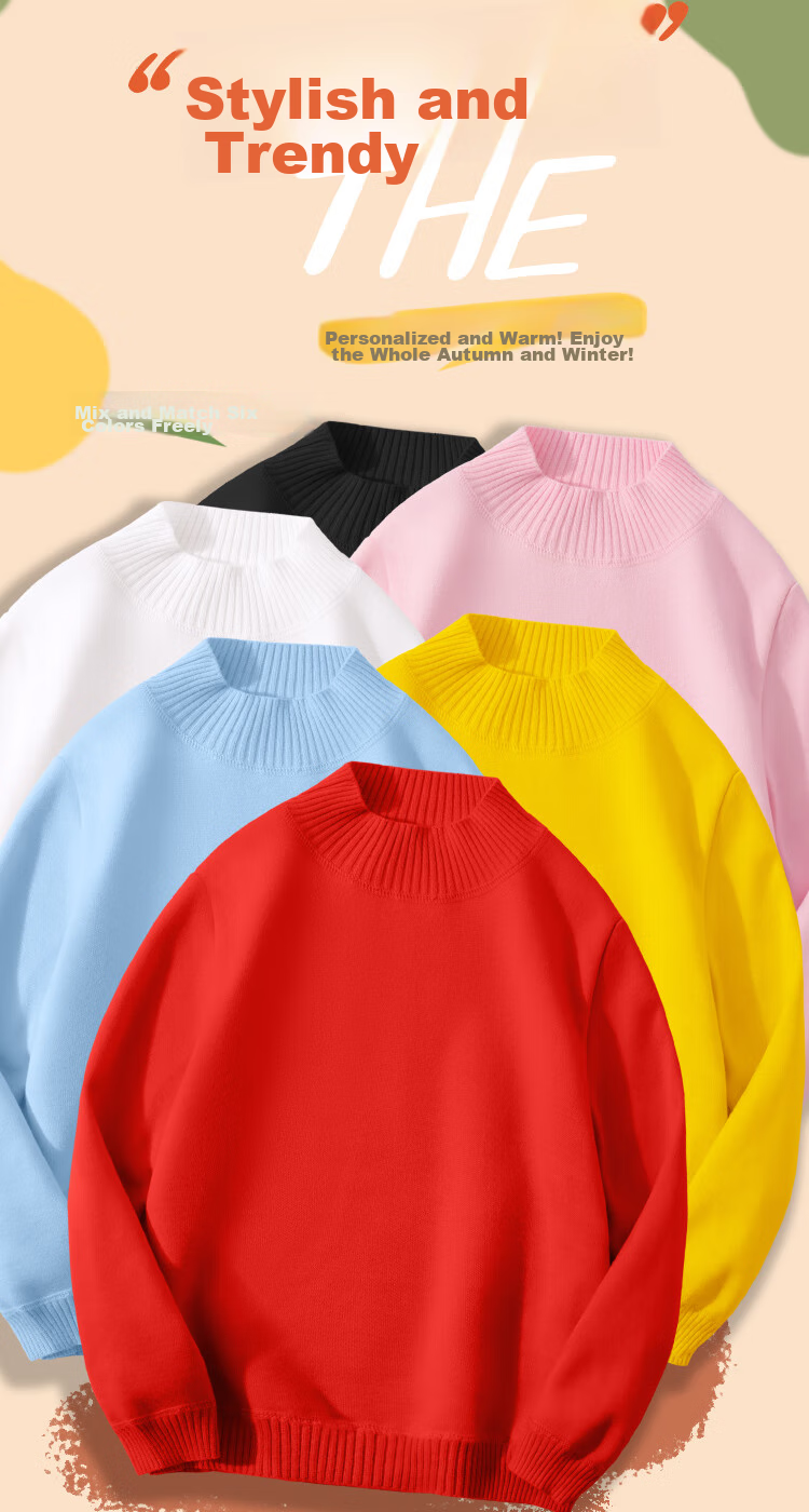 Baleno Girls Fleece Lined Sweater Winter Stylish Half Turtleneck Knitwear Kids Warm Base Layer Top 8