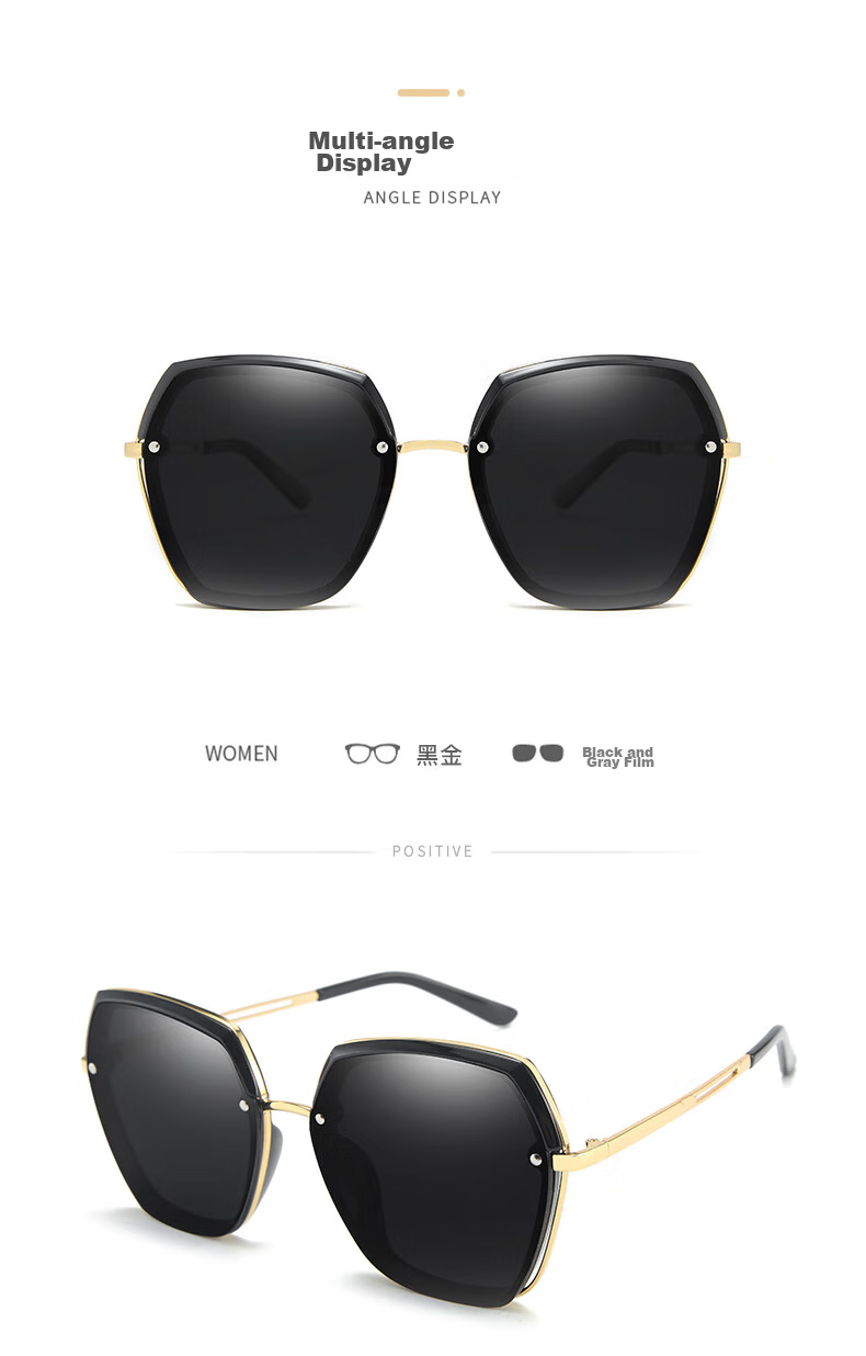 Lafudelu Polarized Sunglasses for Women, UV Protection, Anti-Glare, Trendy Sunglasses, Sun Protection, Wide Frame, Slimming Effect 13