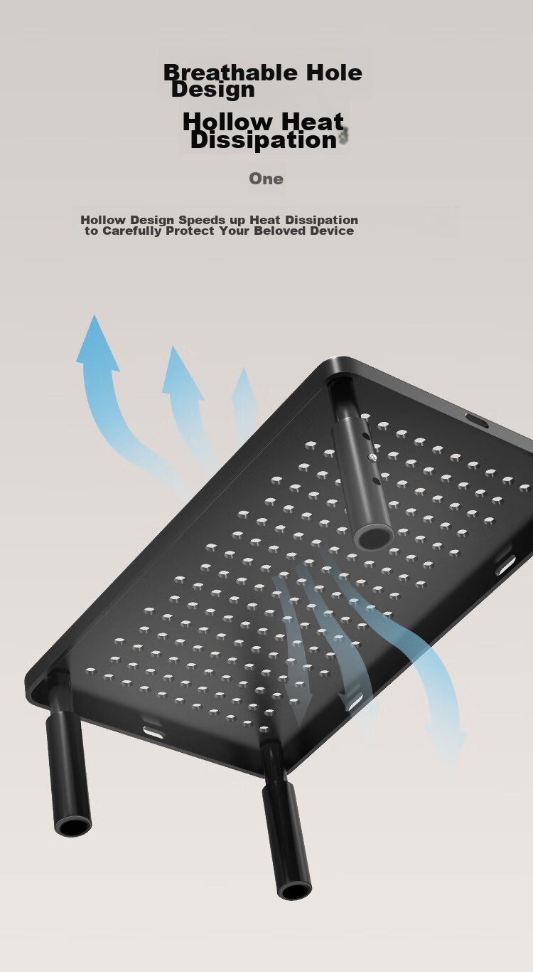 ATSCORE Monitor Riser Stand, Laptop Stand, Laptop Cooler, Desktop Computer Monitor Desk Keyboard Storage Base Storage Rack 6