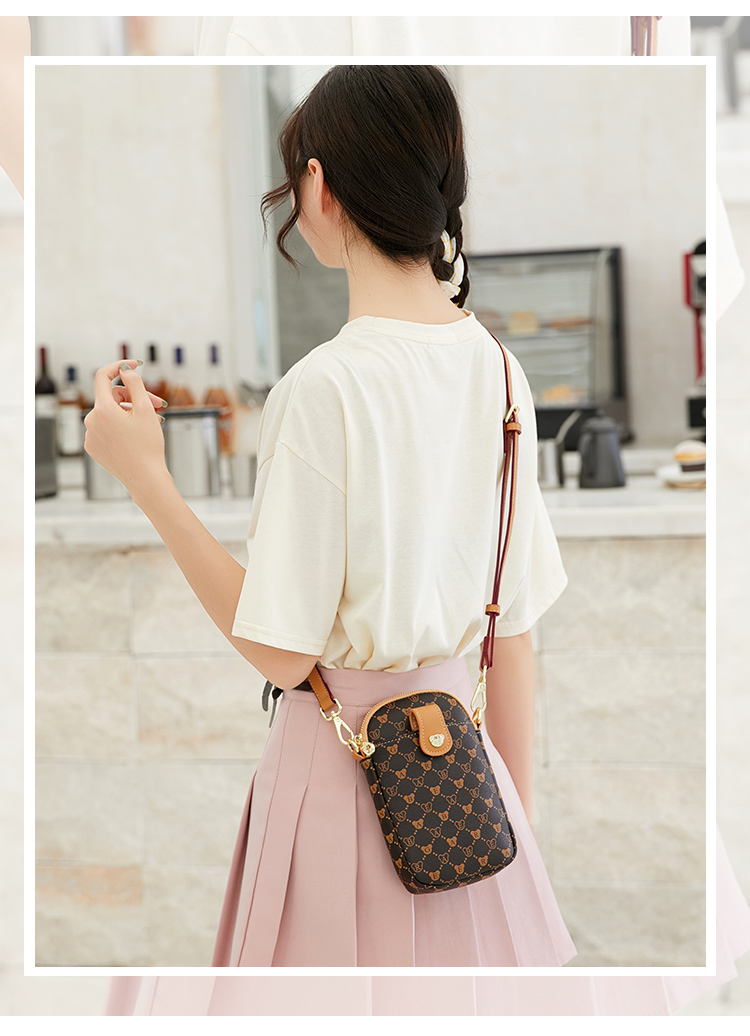 Bear Affection Women's Fashion Versatile Crossbody Bag 6.5-Inch Phone Shoulder Bag Trendy Valentine's Day New Year Gift 5