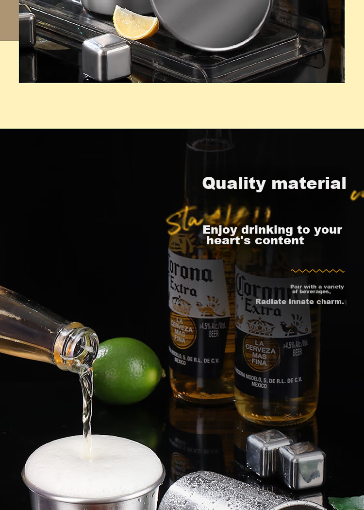 BJ 304 Stainless Steel Beer Mug Cold Drink Juice Cup Coffee Mug Shatterproof Home Beer Water Cup 350ML Single Pack 4