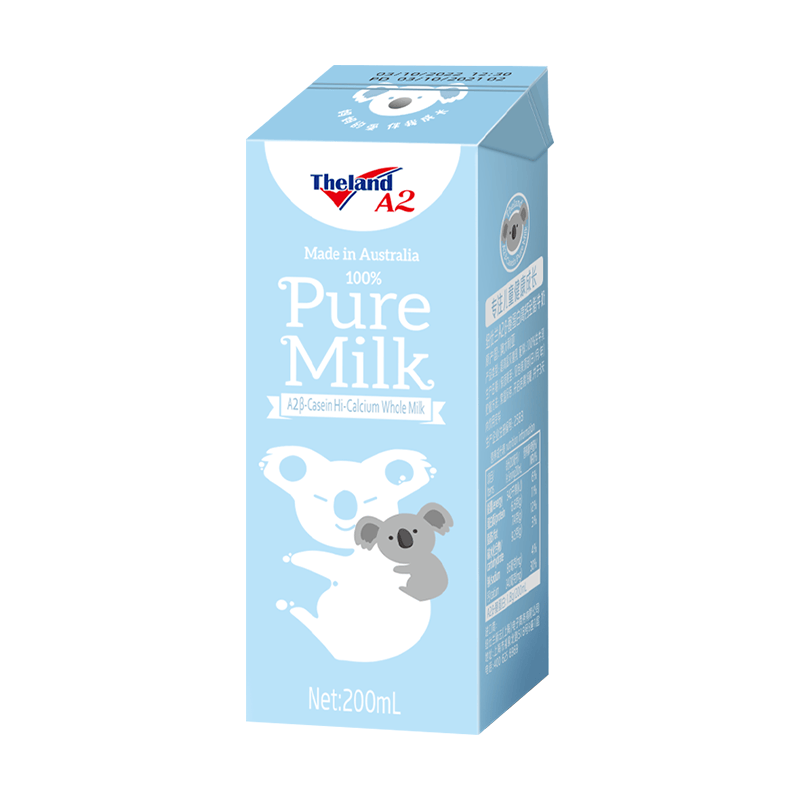 纽仕兰专注儿童成长A2β-酪蛋白原生高钙100%生牛乳200ml*12盒蓝