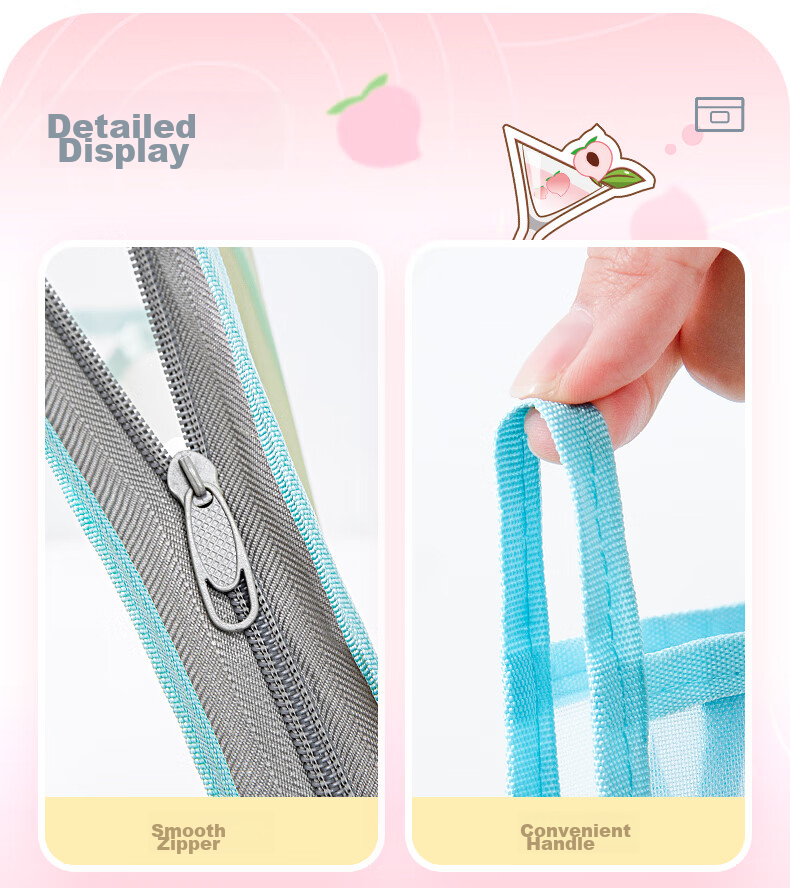 Jindeli L-Shaped Subject Classification Bag, A4 Zipper File Folder, Elementary to High School Student Homework Bag, Book Bag, Transparent Handheld Document Holder, Exam Paper Storage Bag, Tutoring Bag, Beige FB8795 7
