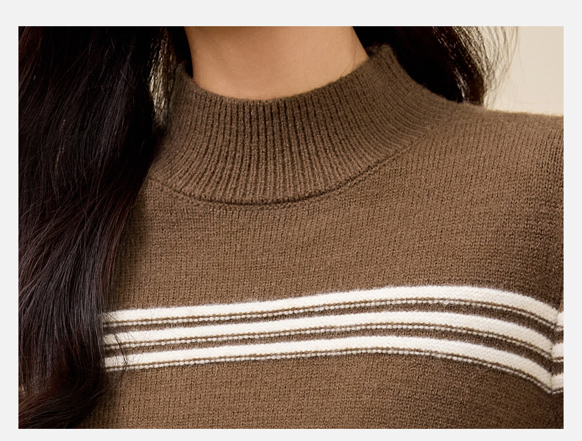 PinCai Women's Classic Striped Colorblock Sweater Early Spring Crew Neck Knitwear P144Z9024 14