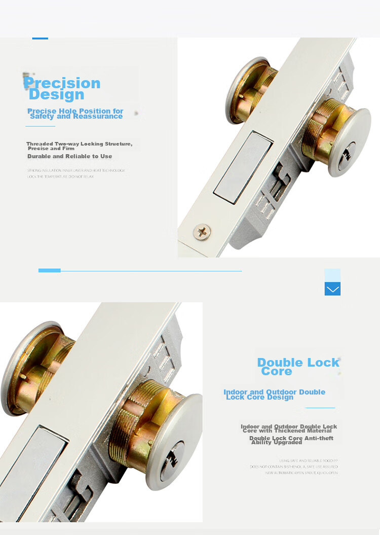 Aoben Wooden Door Aluminum Alloy Bolt Lock, Rotating Door Bolt Lock with Frame for Glass Doors, 226 Silver Color 6