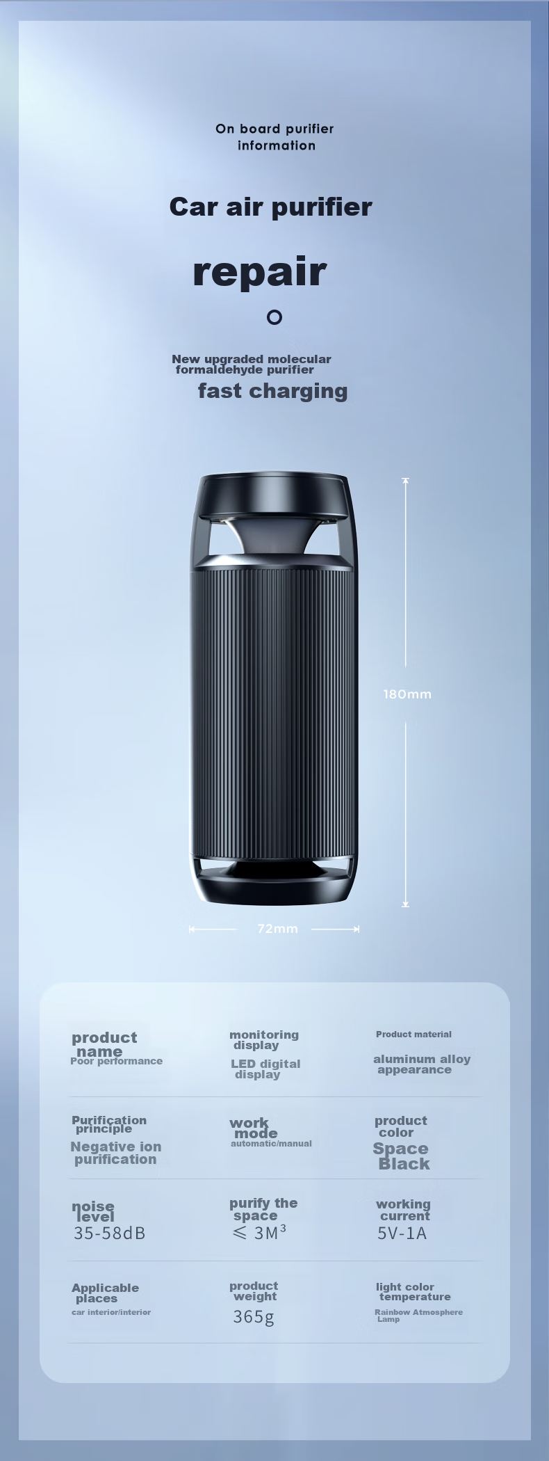 BIAZE Car Air Purifier SU7 Xiaomi New Car Interior Air Purifier for Eliminating Bacteria, Formaldehyde, PM2.5, Odors, And Smoke, for Car And Home Use 16