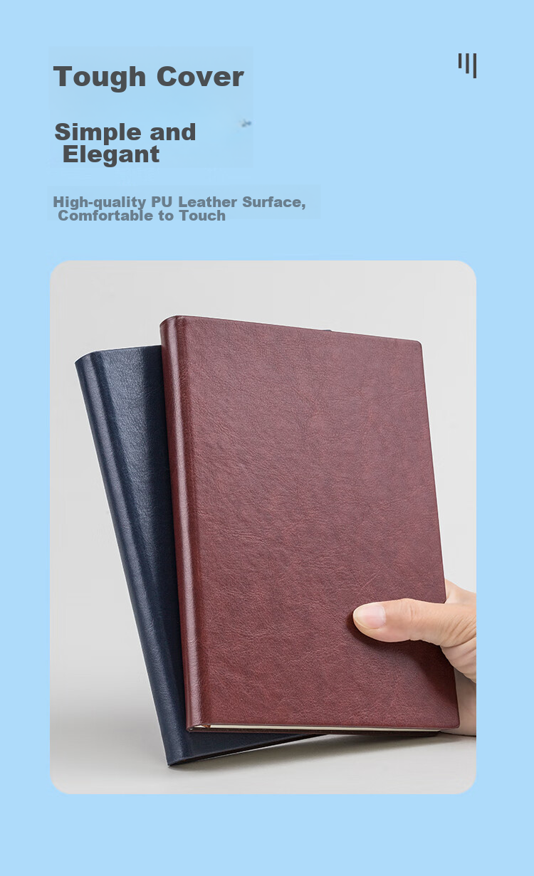 COMIX 18K/114 Sheets Business Leather Notebook B5 Journal/Notebook, Thickened Meeting Record Book, Classic Diary, Fashionable Office Supplies C5841 Black 3