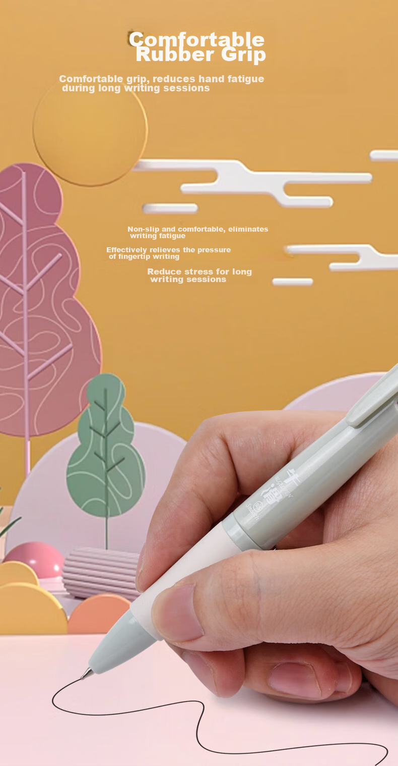 Genvana [4-Color Rollerball Pens] 0.5mm Medium Oil Ballpoint Pens Multi-Color for Elementary School Students' Note-Taking And Marking, 4 Pens/Box G-3735 4