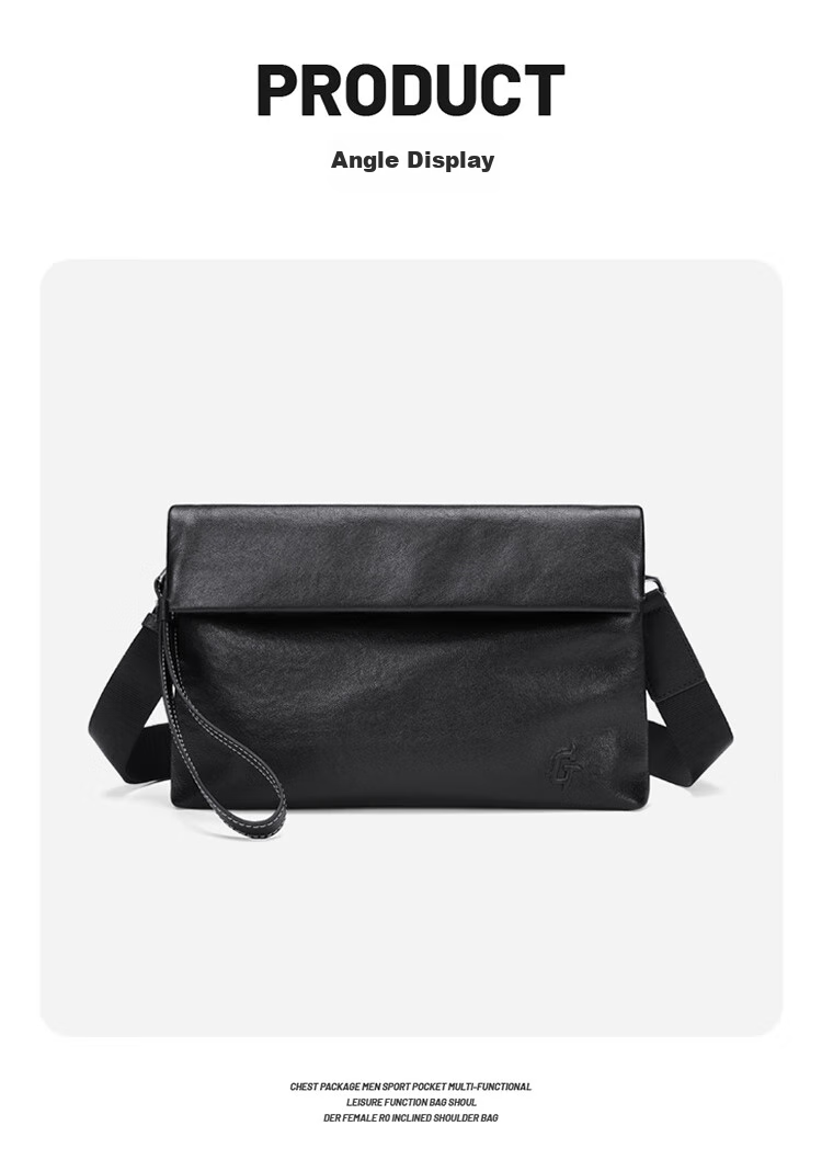 GOLF Shoulder Bag for Men, Top-Grain Leather Crossbody Bag with Multiple Card Slots, Handbag with Dual Use for Phone And IPad, Business Bag for Me 21