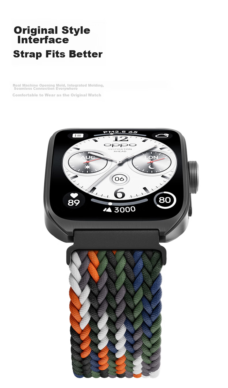 CangHua Compatible with OPPO Watch Straps for WatchX3/watchX2/watchX/watchS/S2/4Pro/Xiaomi Watch 2, Nylon Braided Magnetic Strap for Men And Women, Black 6