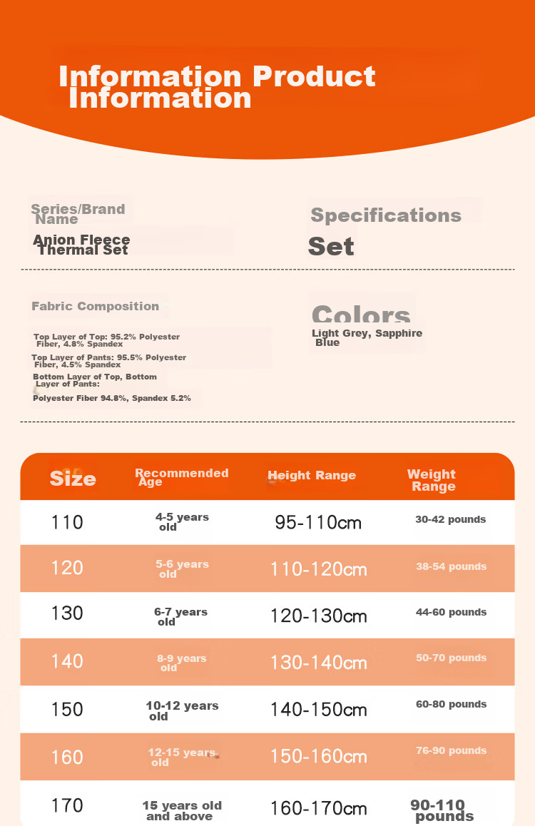 LangSha Children's Thermal Underwear Set, Boys' Autumn And Winter Yang Ion Fleece-Lined Undershirt And Pants, Big Kids' Pajama Set, Blue with Thin Stripes, Size 150 (Recommended Height 140-150cm) 10