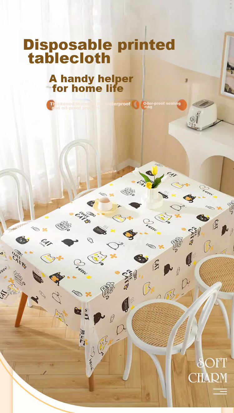 YOUAO Disposable Tablecloths, 160cm, 10 Pieces, Thickened Camping Outdoor Placemats, Printed Tablecloths, Outdoor Dining Mats for Gatherings 1