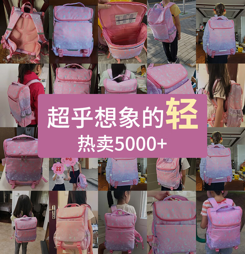 Herder Children's Schoolbag for Grades 1-6, Lightweight And Breathable, Spine Protection for Boys And Girls 1