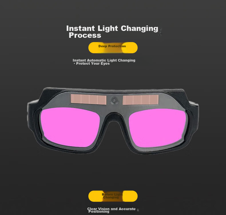 Qingxiao Welding Goggles, Specialized Protective Eyewear for Welders, Anti-Glare Automatic Darkening Glasses for Arc Welding 3