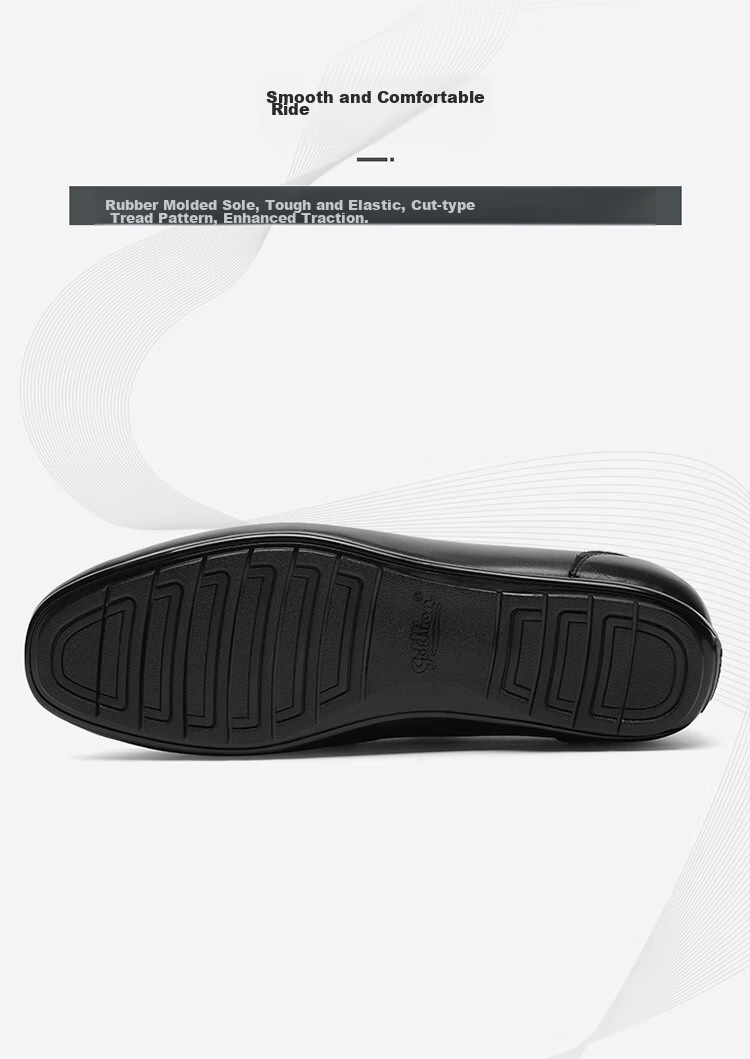 Goldlion Men's Slip-On Loafers, Comfortable Penny Loafers, Business Casual Leather Shoes, 57101035001A-Black Size 39 6