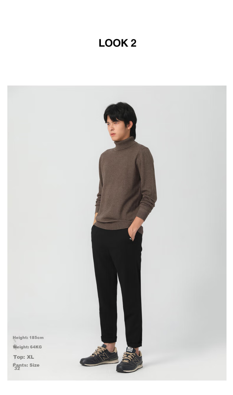 MARKLESS Men's Sweater, Autumn And Winter Warm Turtleneck Knit Pullover, Casual Inner Layer Base Shirt, 0710 Wheat Yellow, L 7
