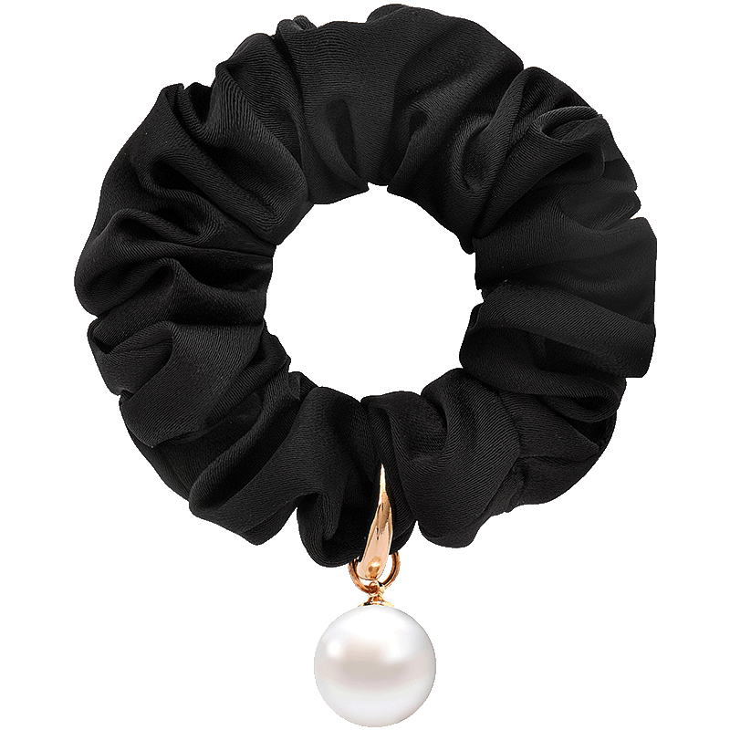 Royal Sasa Pearl-Like Luxury Hair Tie, Elegant Adult High Ponytail Hair Band with Leather Cover