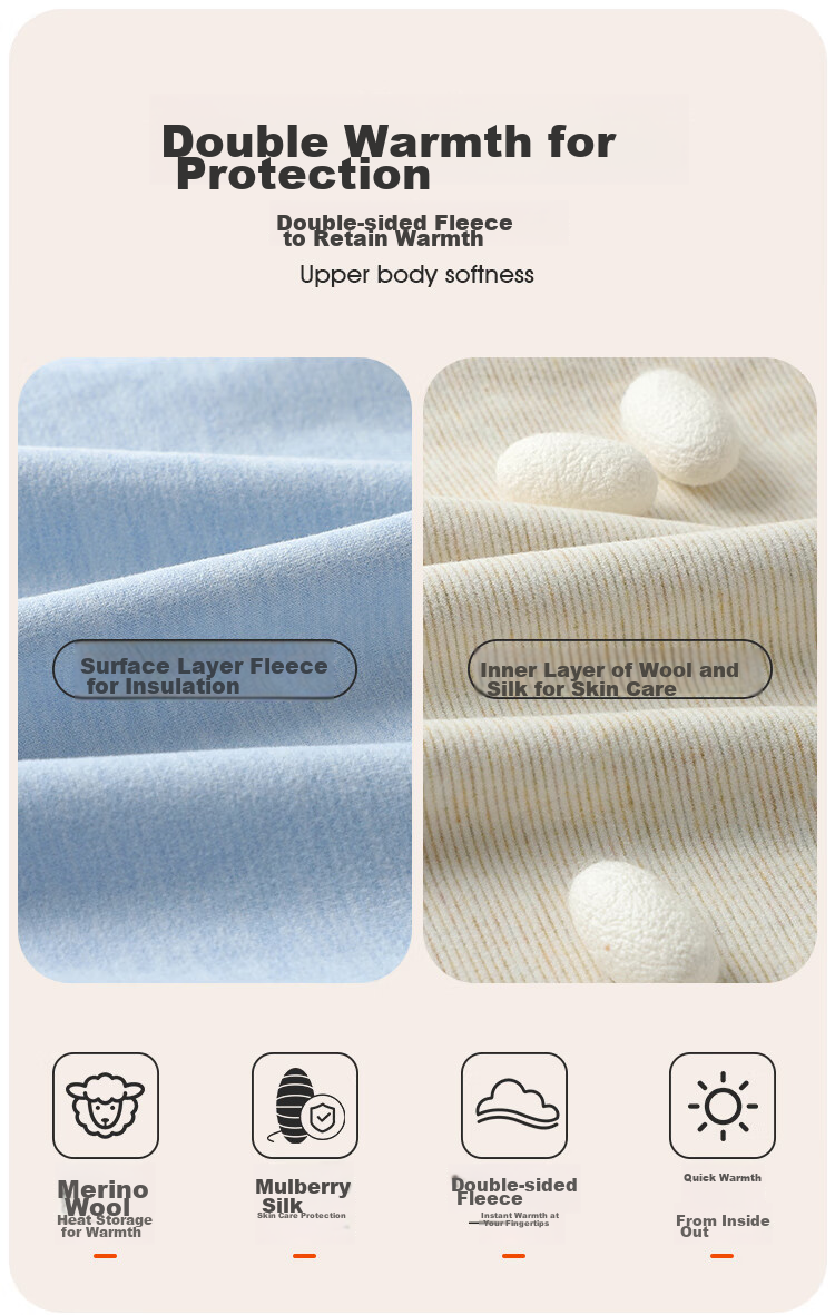 MiiOW Children's Thermal Underwear Set for Boys with Wool And Silk, Autumn Top And Pants, for Older Children's Pajamas, Blue, Size 170 6