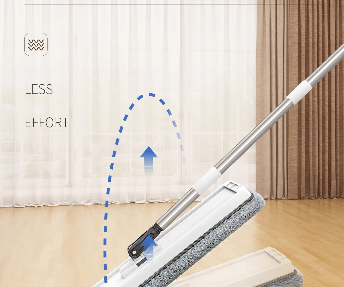 Youjialiangpin Flat Mop, 40CM Handle Length, 135CM Total Length, 3 Cloths Included, Household All-In Mop without Hand Washing, Comes with Bucket, Washing Machine Mop Set 24