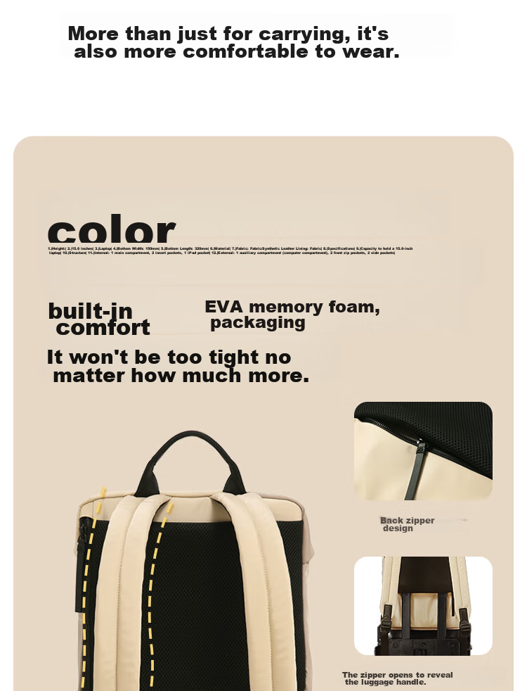 Mood High-End Backpack for Women, Lightweight And Casual Air Bag, Large Capacity Travel Laptop Bag, Birthday Gift 17