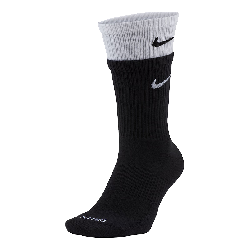 NIKE Socks for Men And Women, Quick-Drying Breathable Sports Socks, Mid-Calf Socks, One Pair DD2795-011 Black XL