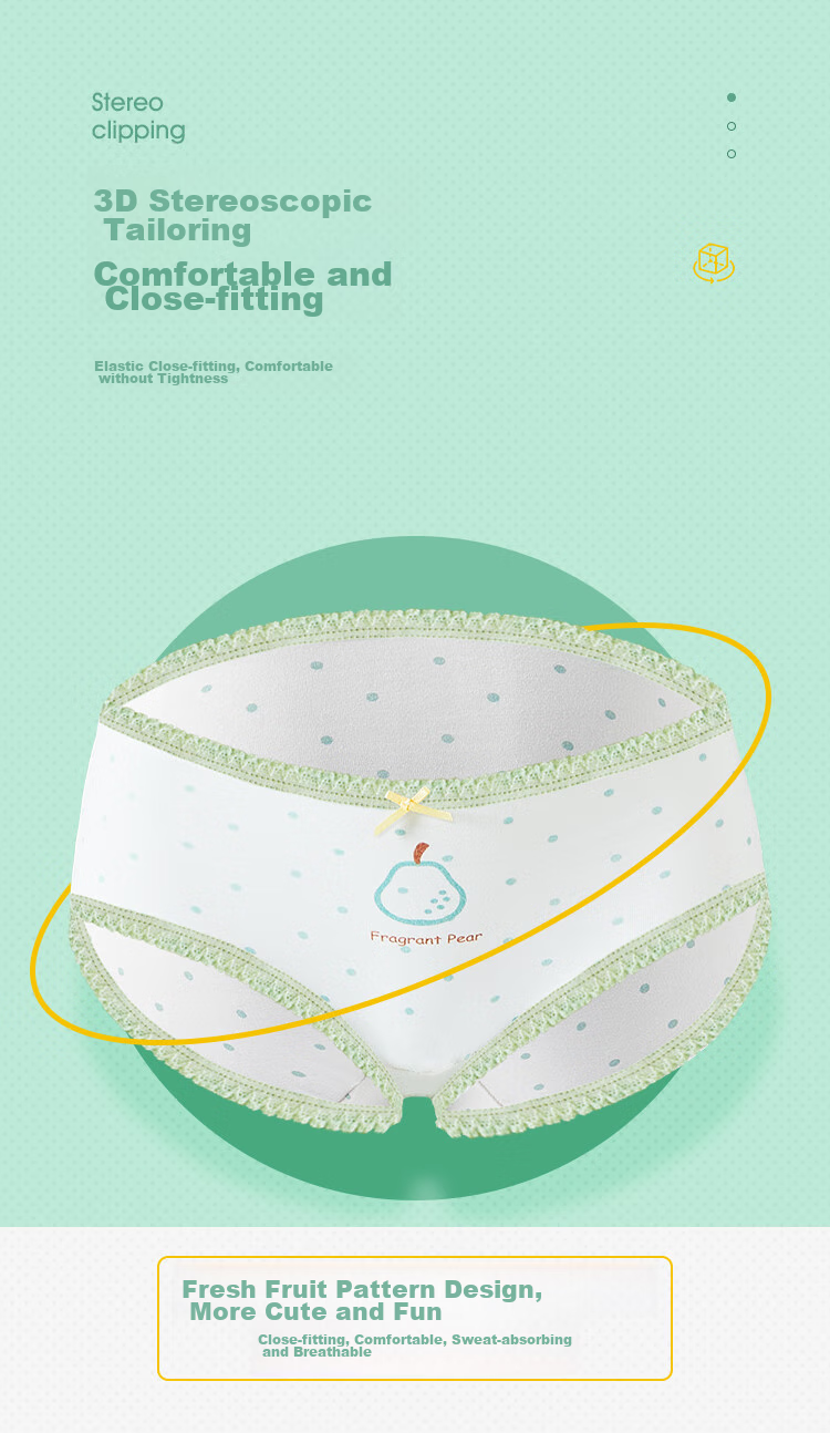 LangSha Children's Underwear, Girls' Underwear, Antibacterial, for Older Children And Teenagers, Student Boxer Briefs, Girls' Pure Cotton Shorts, 4-Pack 3