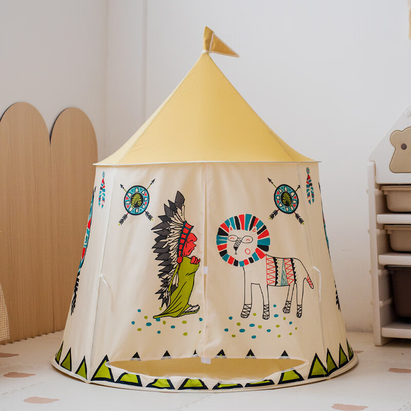 Детская палатка Little Dove, игровая палатка для дома, монгольская юрта, замок, подарок для мальчика, индейский лев (без подушки)