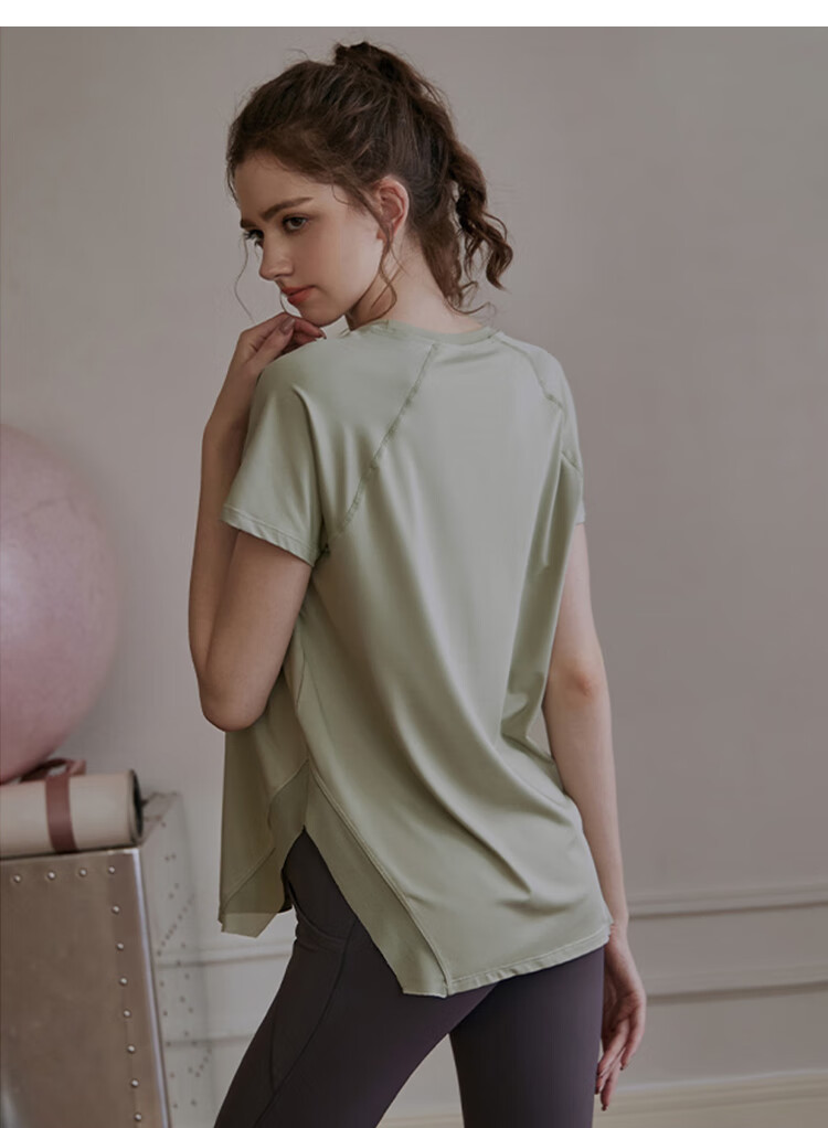 XUEXIMAN Yoga Top for Women, Loose-Fitting Sports Short-Sleeve T-Shirt, Quick-Drying Breathable Professional Yoga Fitness Pilates Top 16