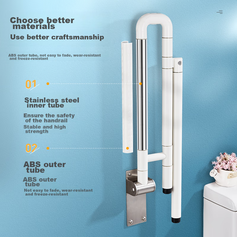 Interhasa! Toilet Handrail, Barrier-Free Bathroom Support, Elderly Anti-Fall Toilet Safety Lifting Aid G9005