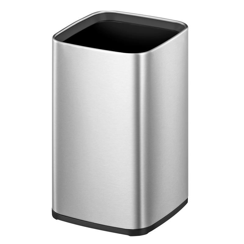 EKO 12L Open-Top Stainless Steel Trash Can Sanded Steel Commercial Large Office Hotel Kitchen Bathroom EK9084