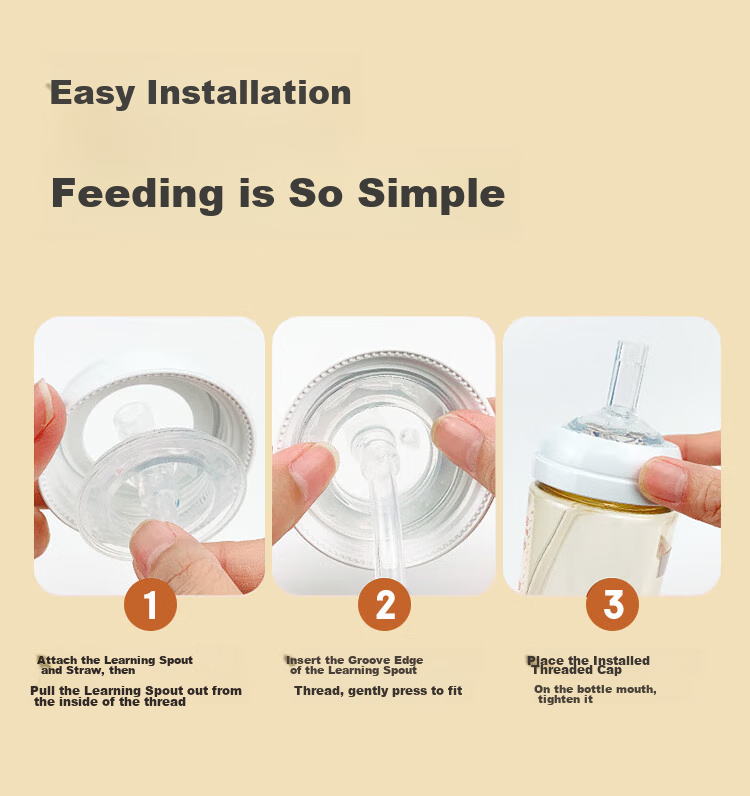 DOCTOR MA Compatible with Pigeon Baby Bottle Accessories, Learning Nipple And Straw Set, Universal Bottle Accessories for 18 Months And Above 8