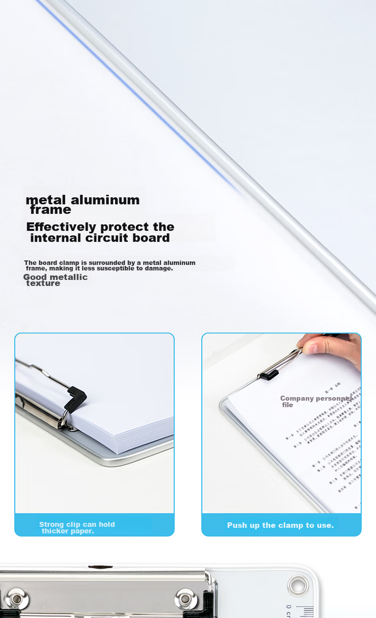 Deli A4 Clipboard, Metal Strong Clip Plastic File Folder, Multifunctional Writing Pad, Exam Paper Storage, Silver, 64504 5