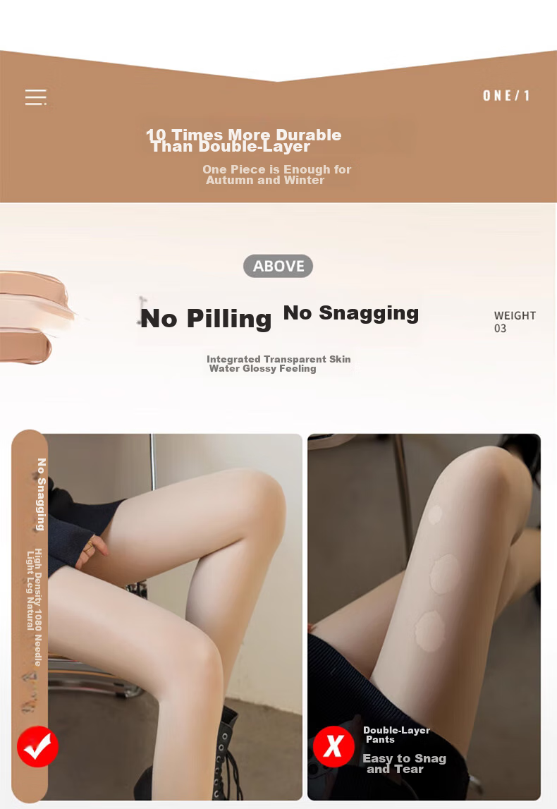 LangSha Plus Size Sheer Tights, Autumn And Winter Fleece-Lined Thickened Legless Miracle, Natural Feel for Curvy Women, Base Layer Pantyhose, Tights 5